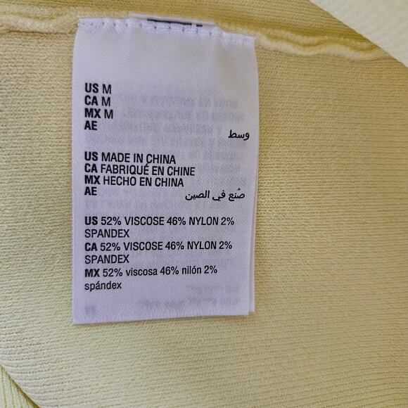 NWT INC Femme Flora Stretchy Flutter Sleeve Mini Dress in Yellow Pear Sz Medium - Picture 12 of 14